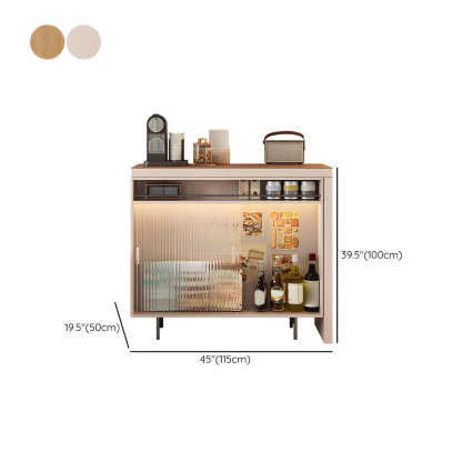 Modern L-Shaped Extendable Bar Table with Storage