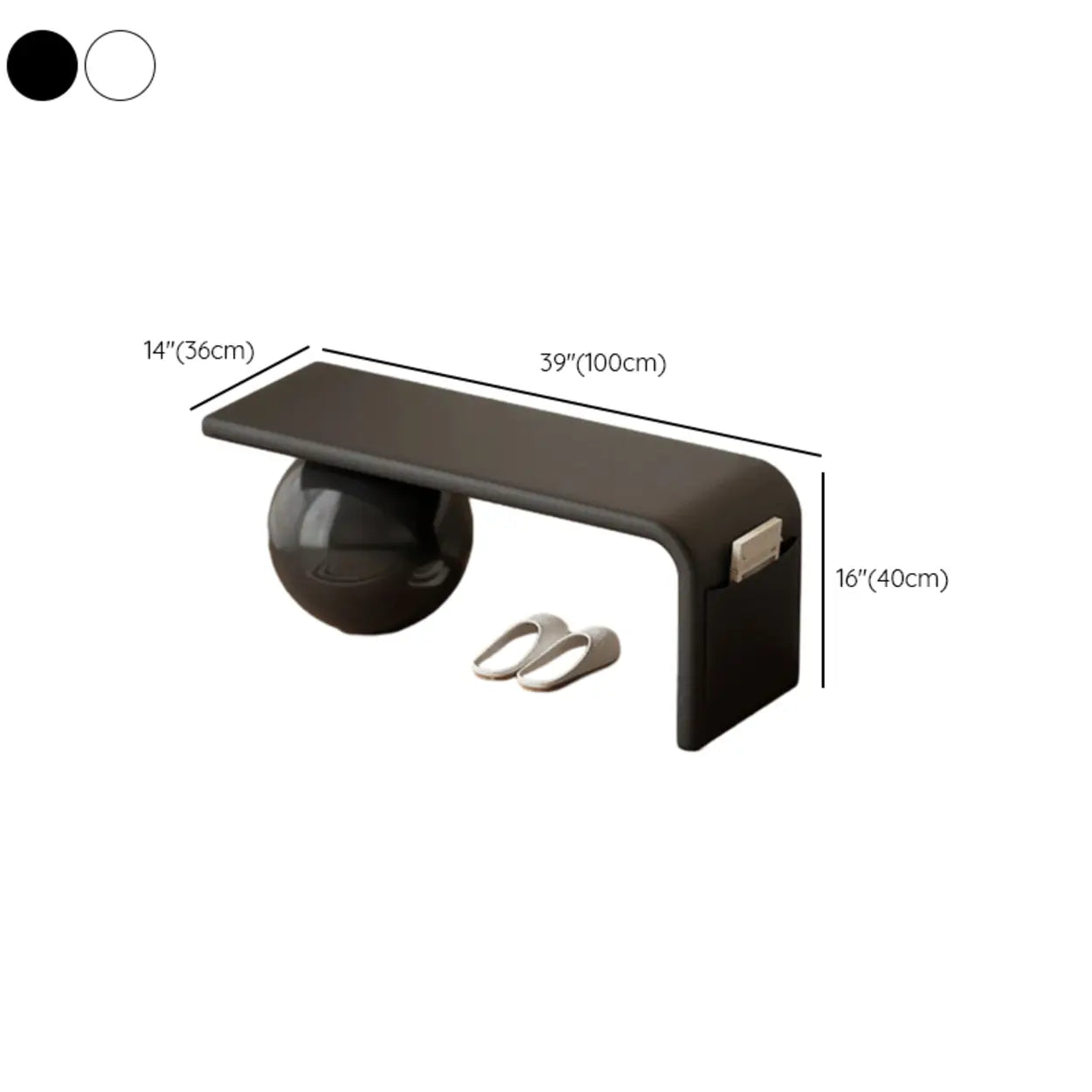 Modern Minimalist Sphere Leg Bench Set for Living Rooms #size