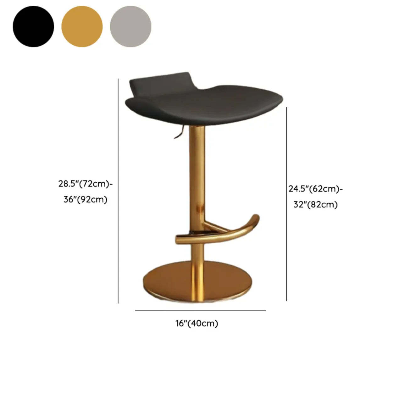 Adjustable Swivel Bucket Leather Bar Stool