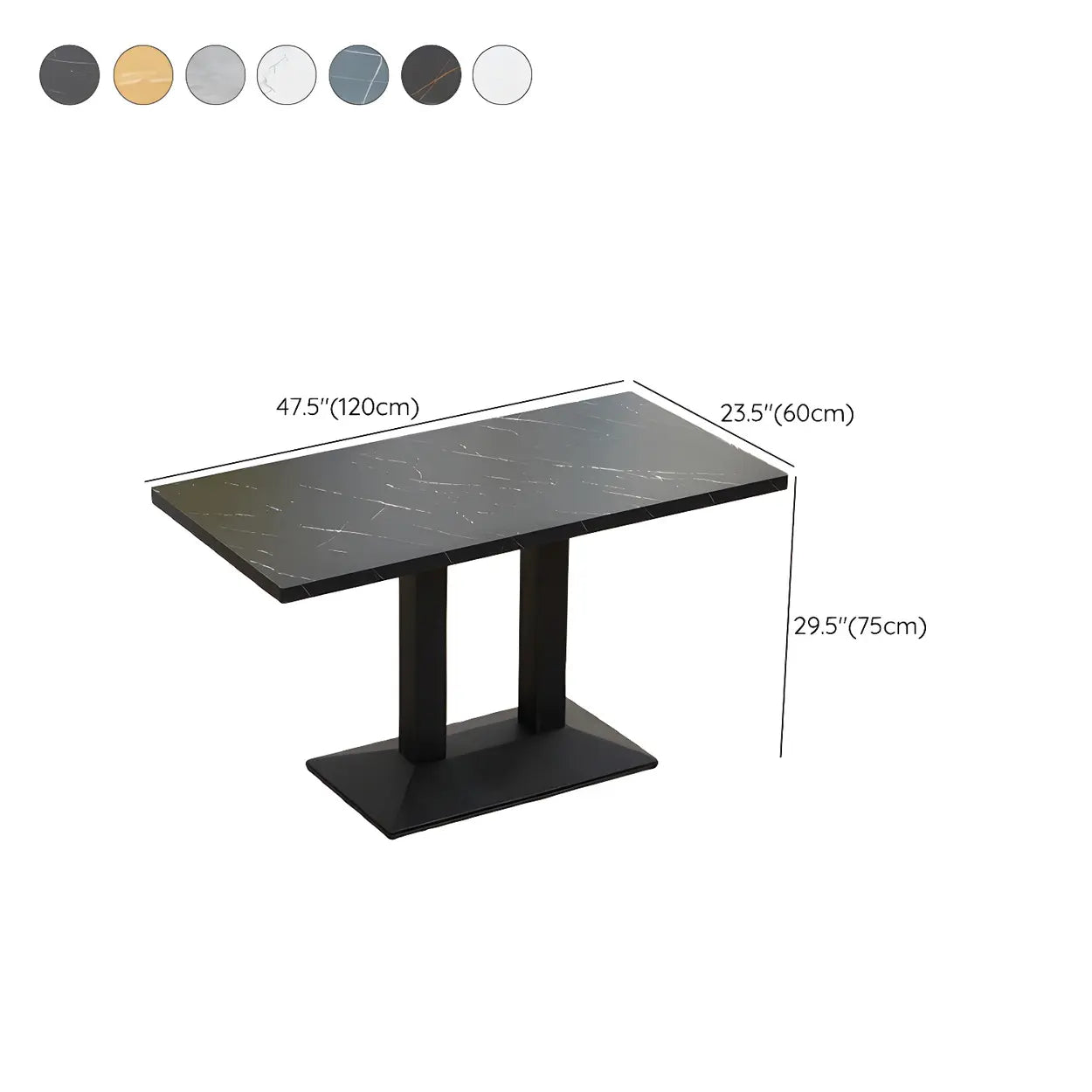 Black Wood Rectangular Dining Table