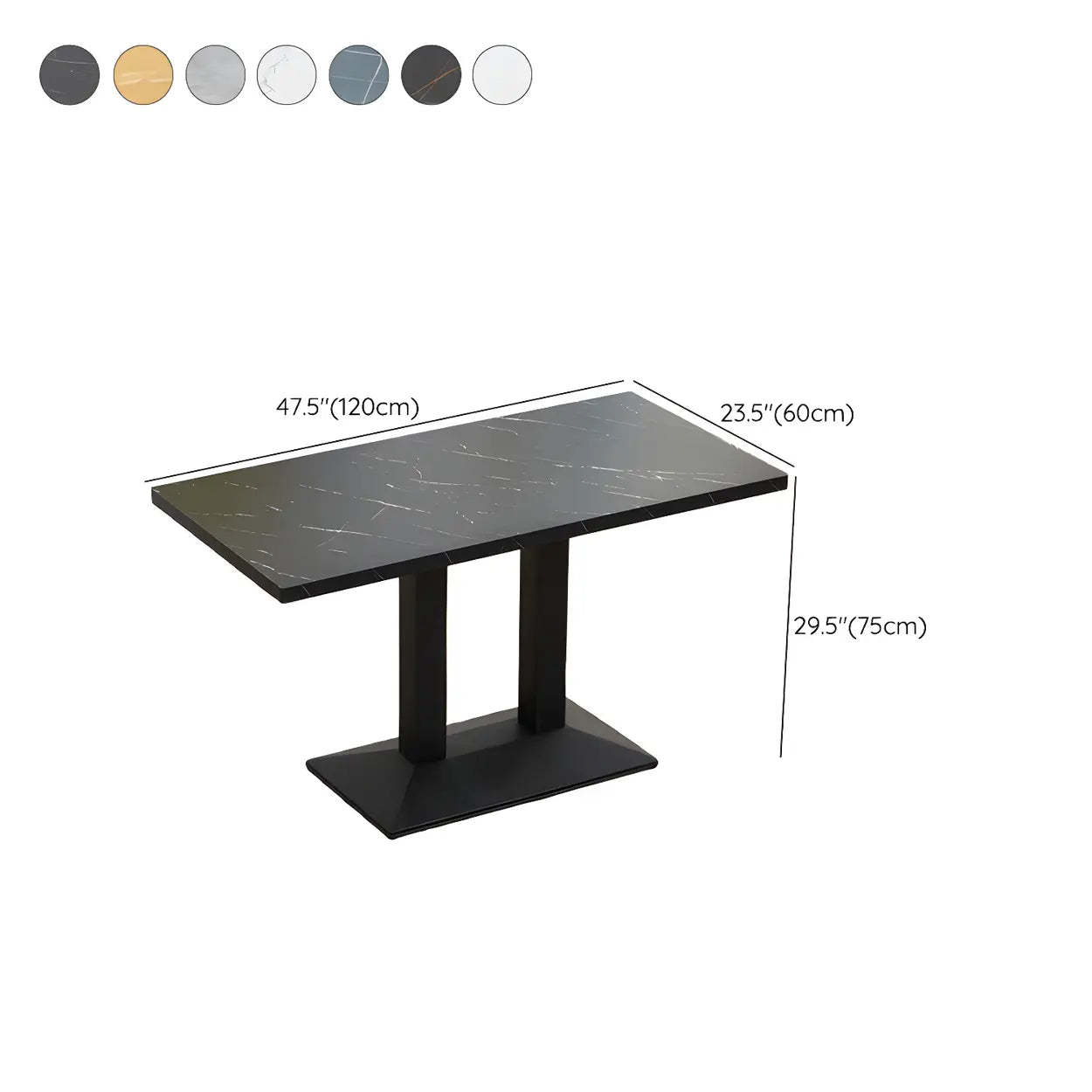 Black Wood Rectangular Dining Table