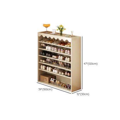Modern Beige Wood 5-Tier Shoe Storage