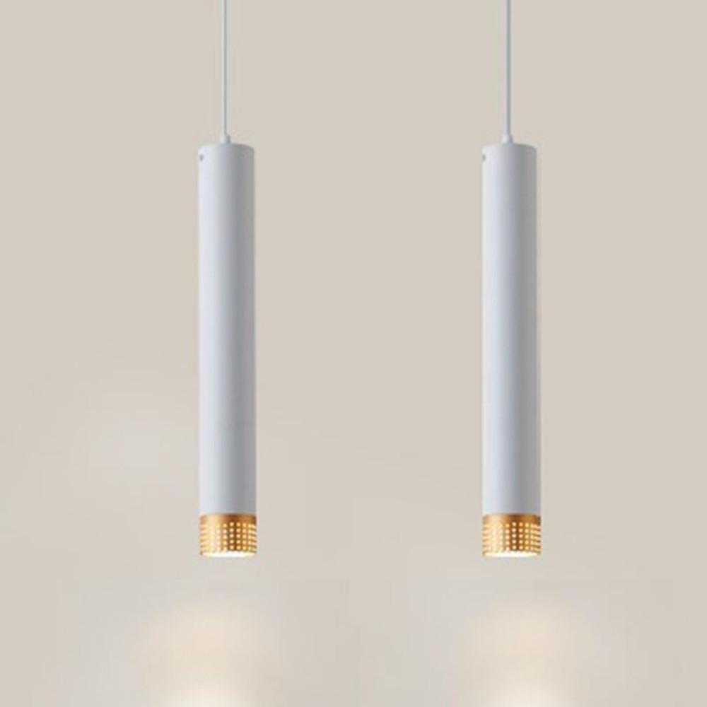 Industrial Linear LED Metal Island Pendant Light — White
