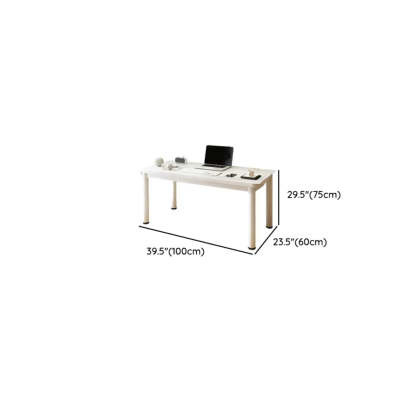 Chalk White Wood Rectangular Computer Desk — Table Only
