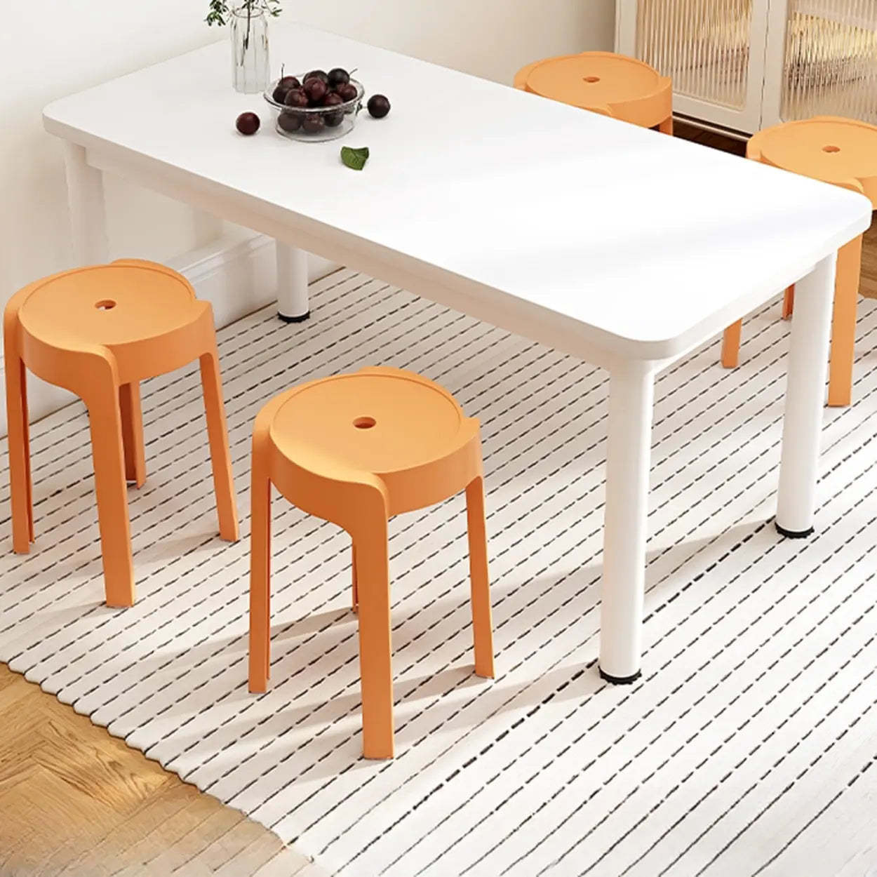 Chalk White Wood Rectangular Computer Desk — Table Only