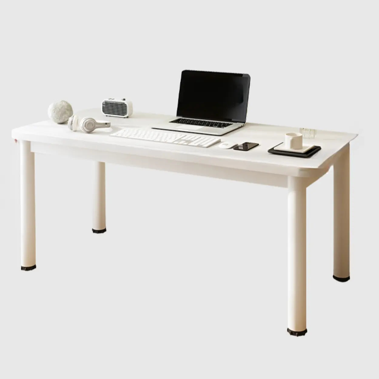 Chalk White Wood Rectangular Computer Desk — Table Only
