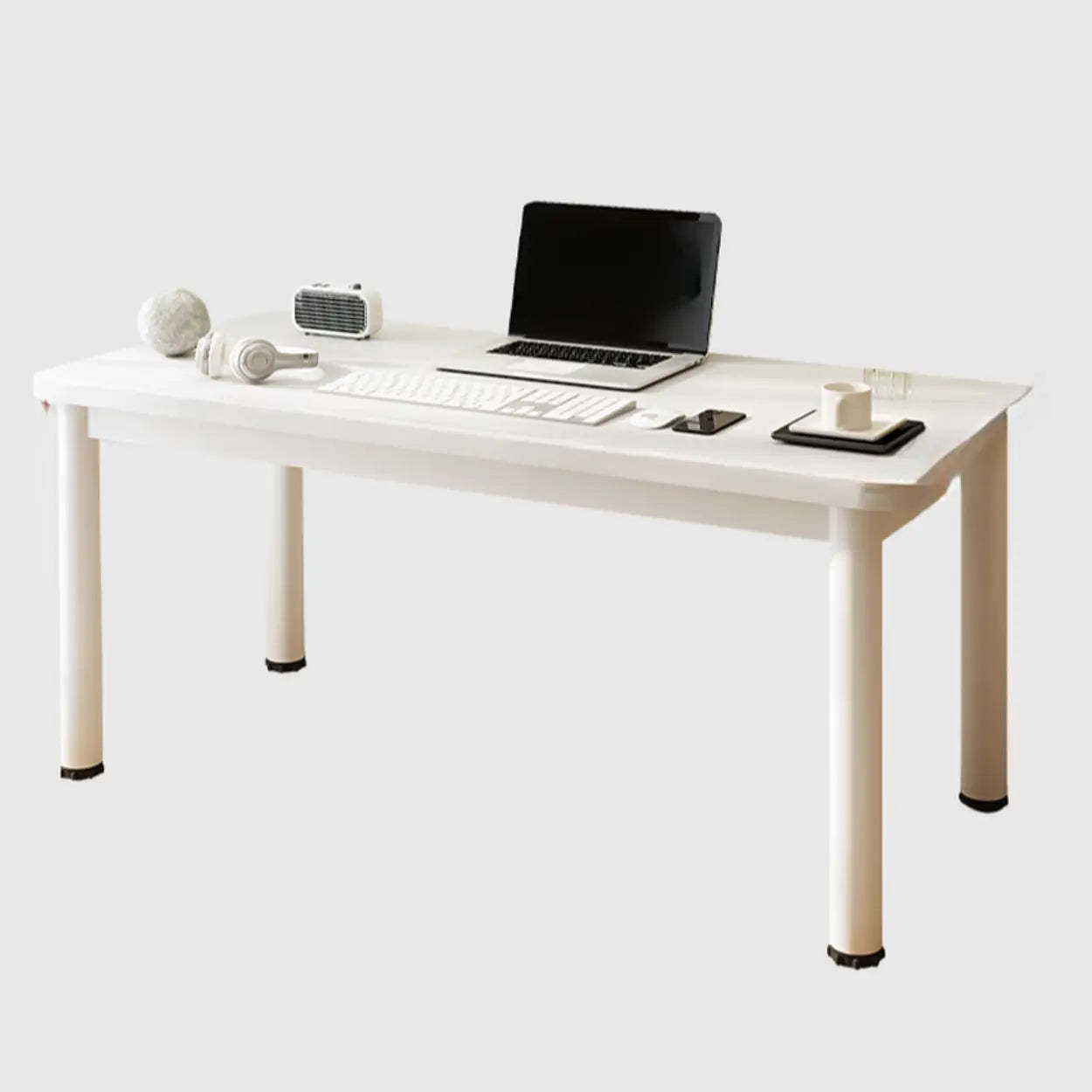 Chalk White Wood Rectangular Computer Desk — Table Only