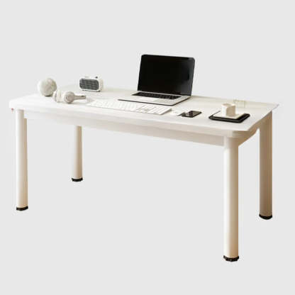 Chalk White Wood Rectangular Computer Desk — Table Only