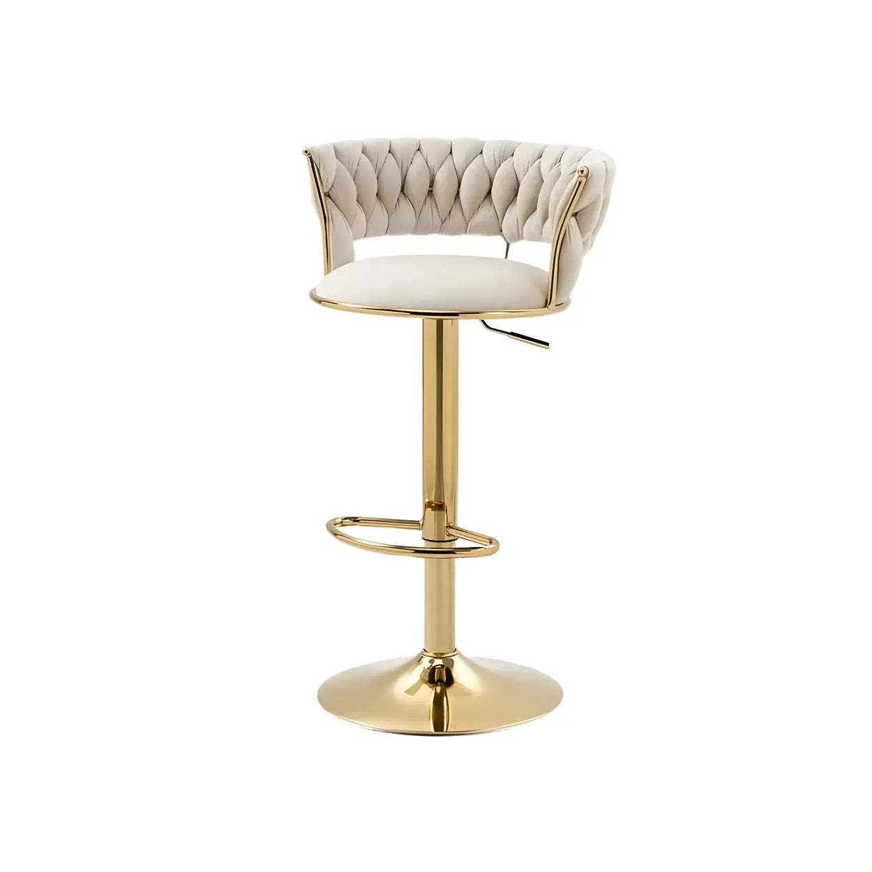 Round Metal Adjustable Swivel Bar Stool — 2 Piece Set / Bright Yellow