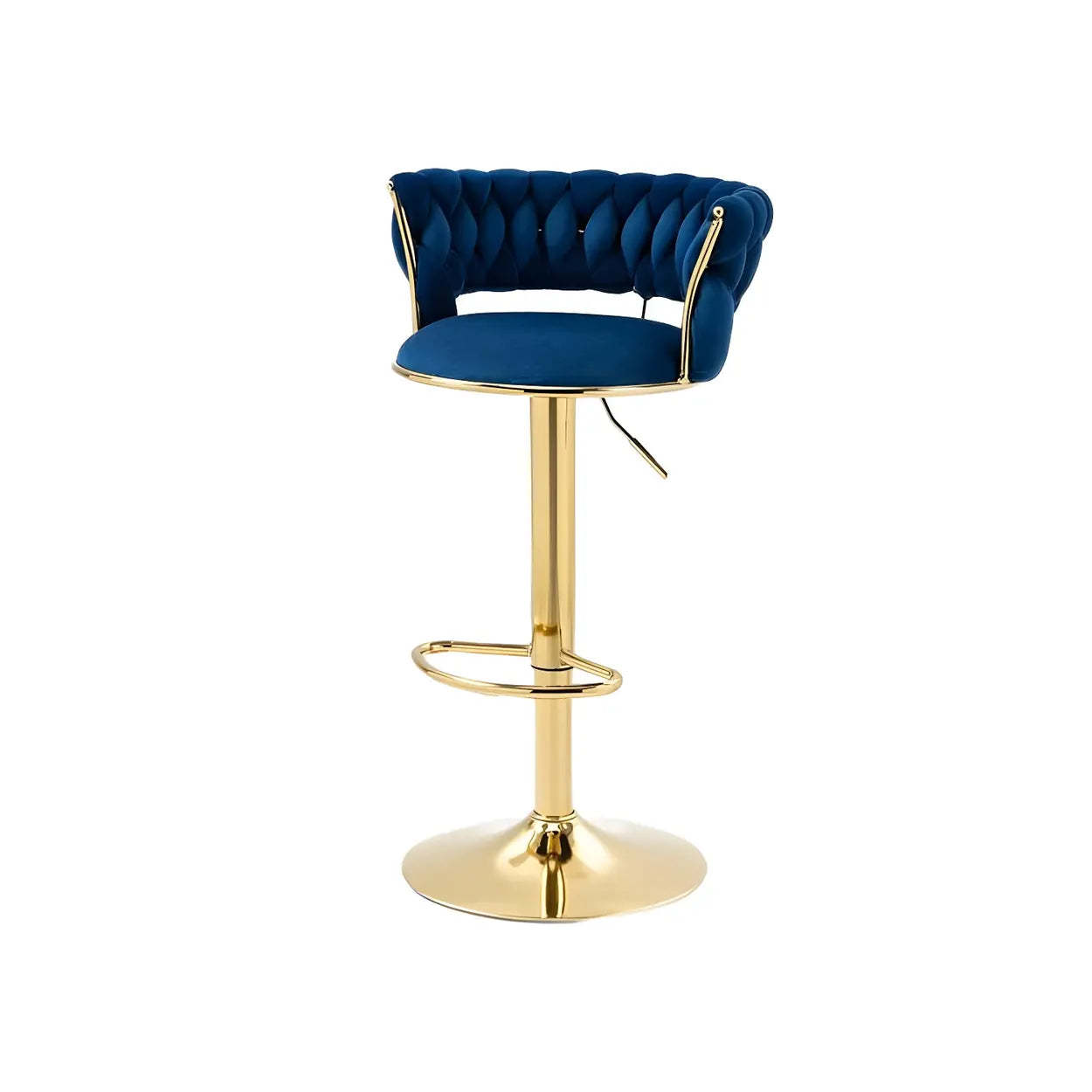 Round Metal Adjustable Swivel Bar Stool — 2 Piece Set / Blackish Green