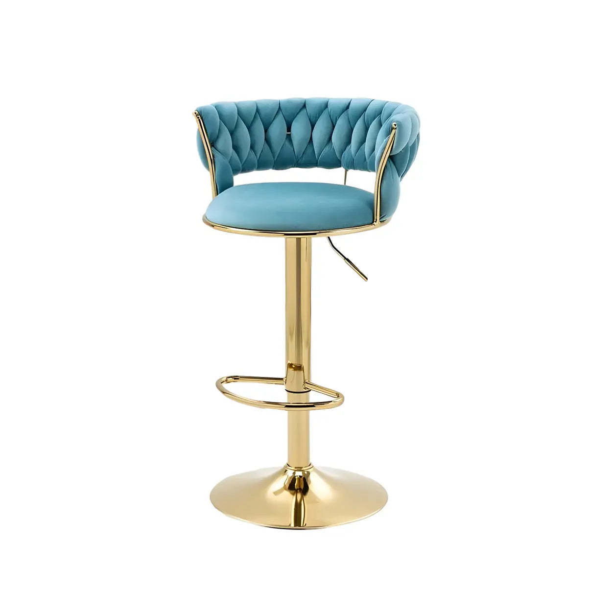 Round Metal Adjustable Swivel Bar Stool — 2 Piece Set / Purple