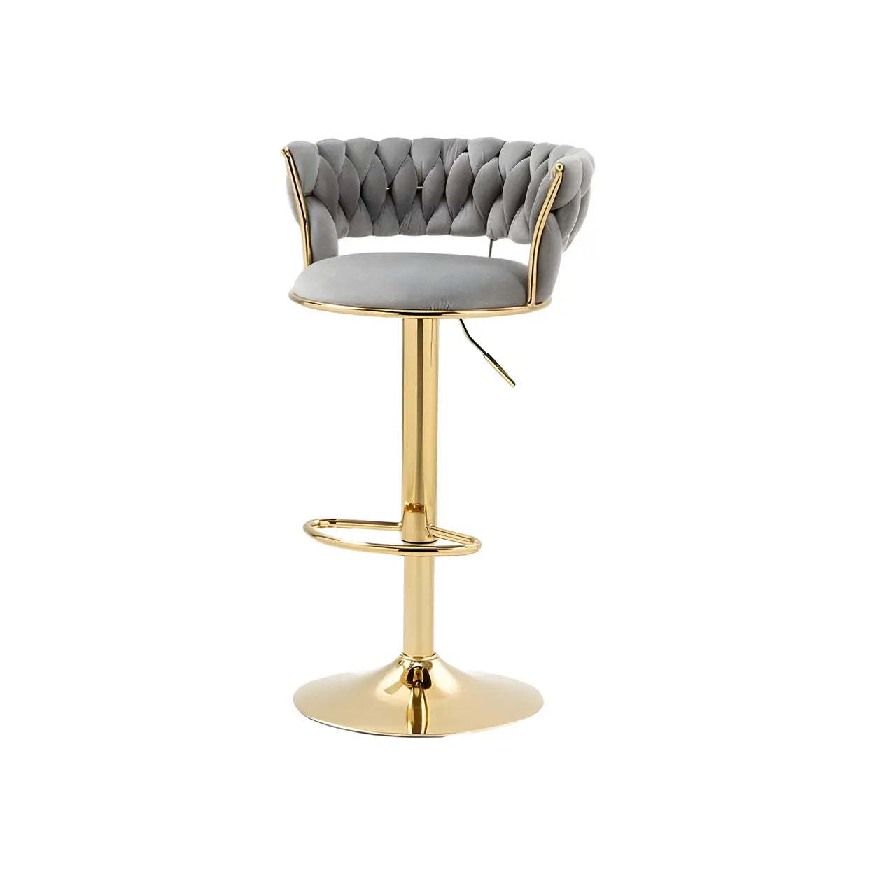 Round Metal Adjustable Swivel Bar Stool — 1 Piece / Bright Yellow