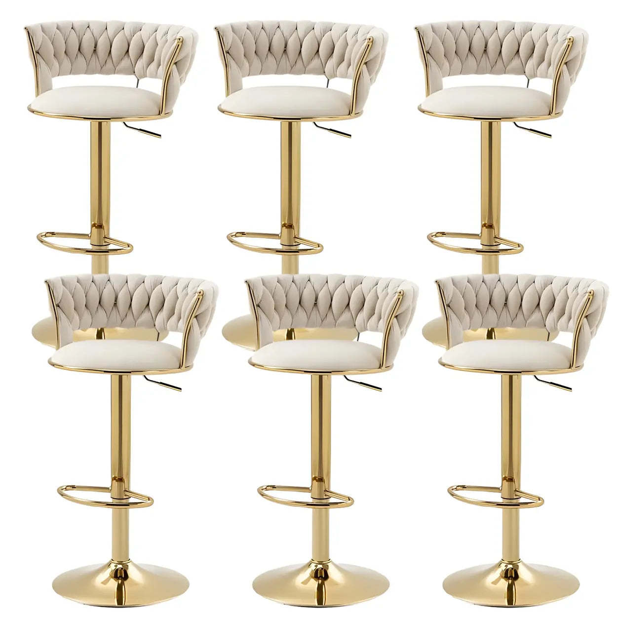 Round Metal Adjustable Swivel Bar Stool