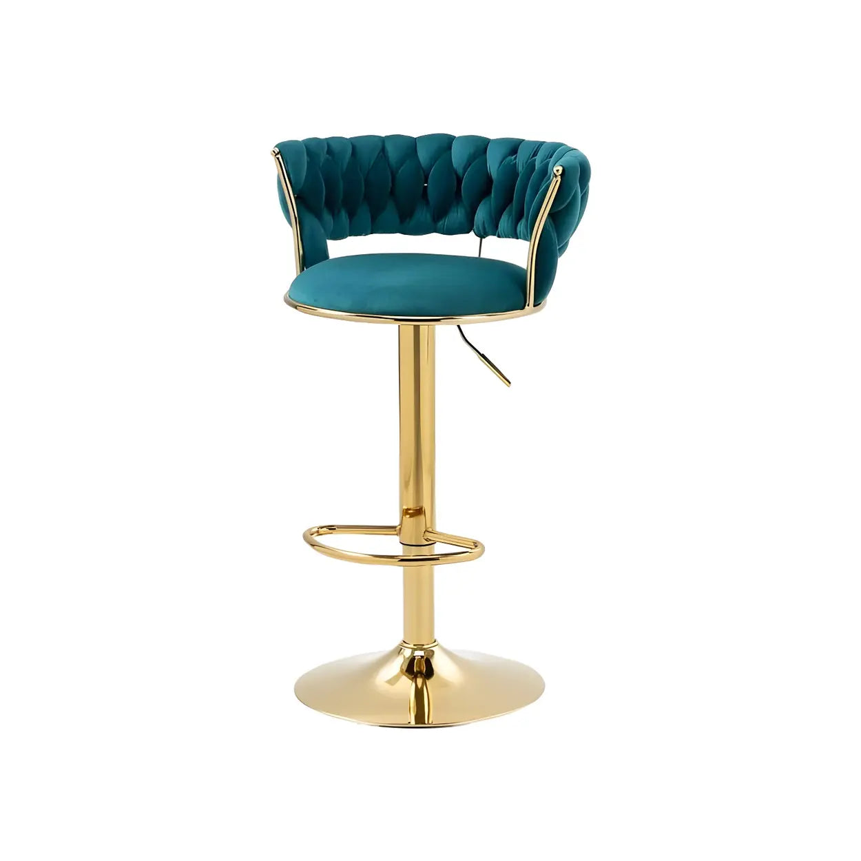 Round Metal Adjustable Swivel Bar Stool — 1 Piece / Green