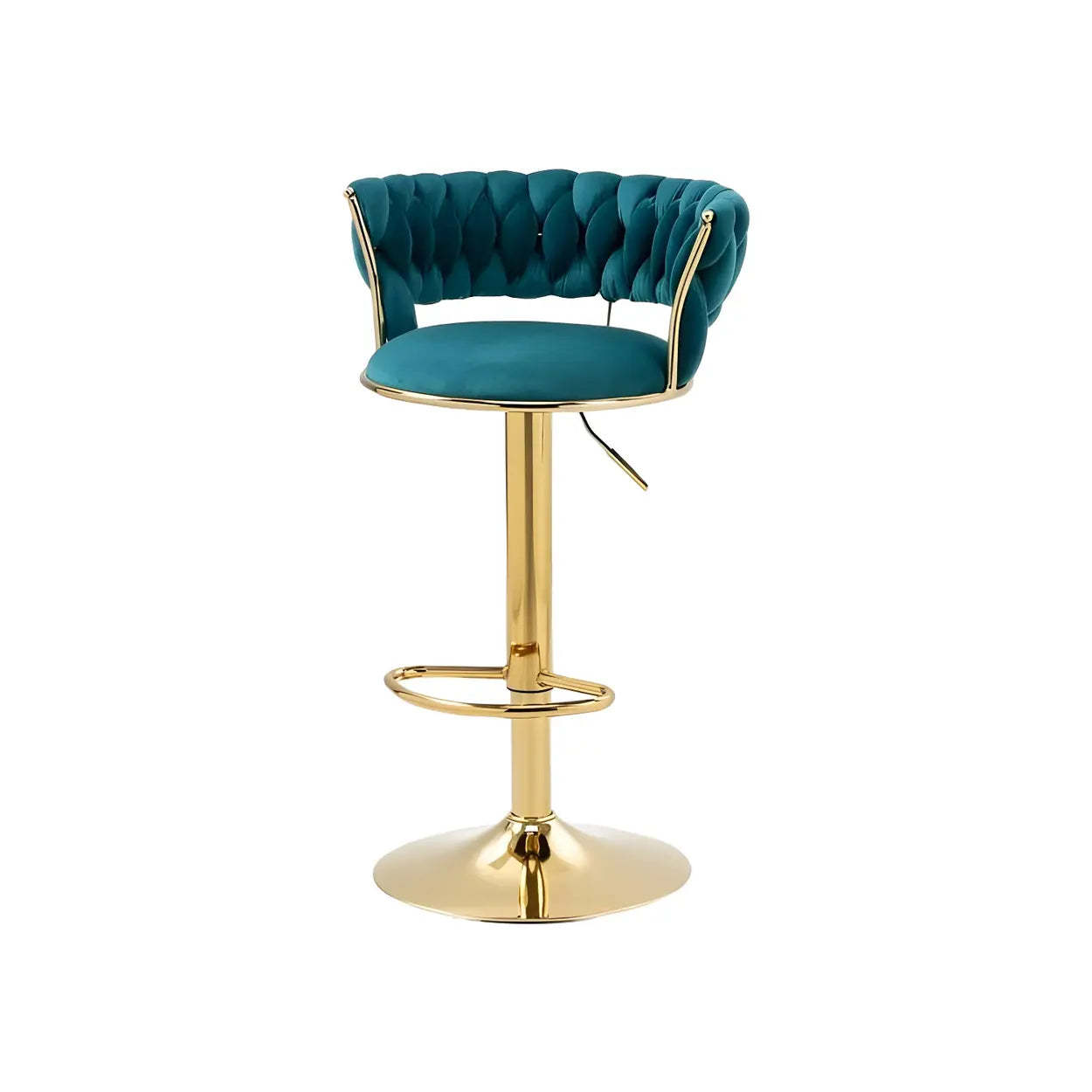 Round Metal Adjustable Swivel Bar Stool — 1 Piece / Green