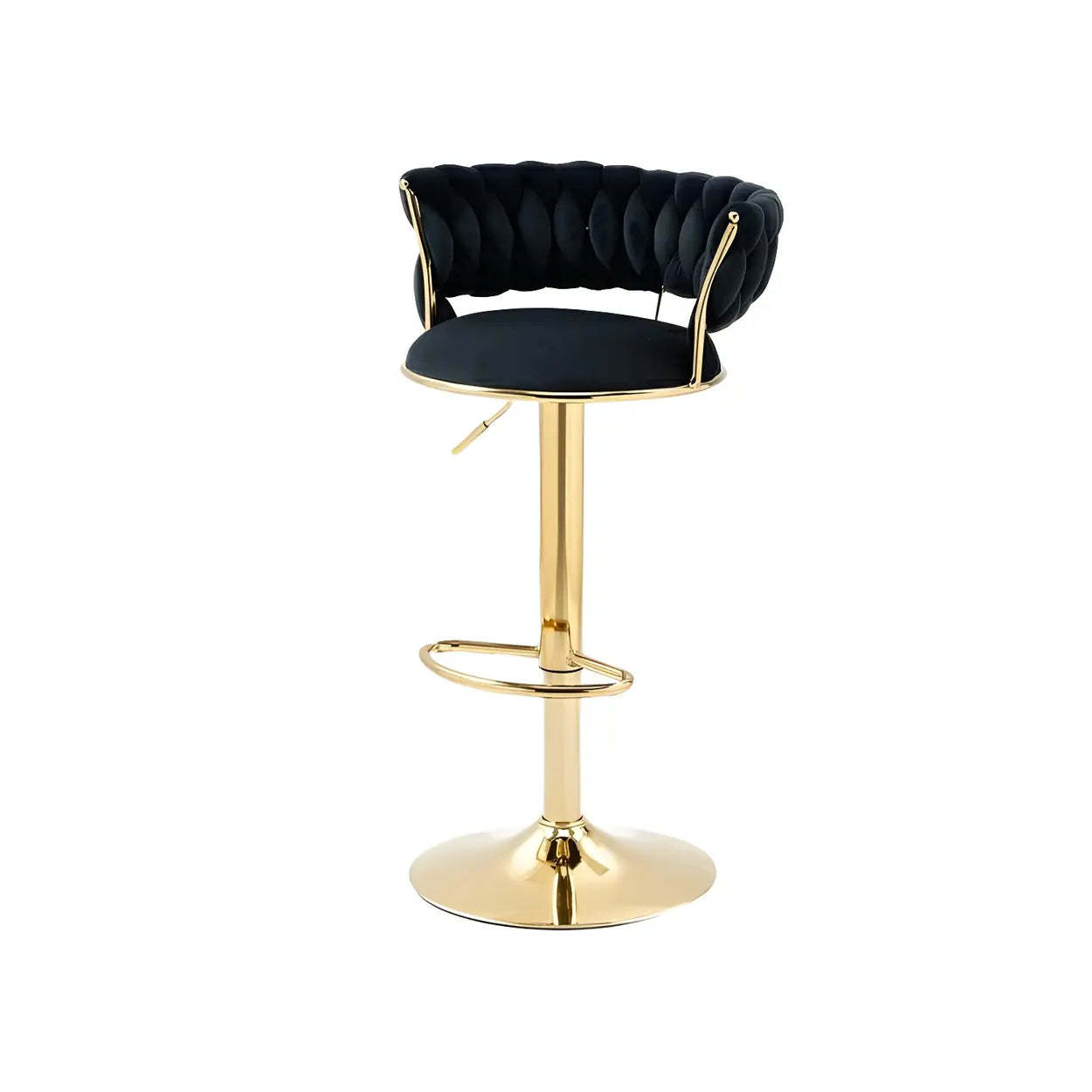Round Metal Adjustable Swivel Bar Stool — 1 Piece / Purple