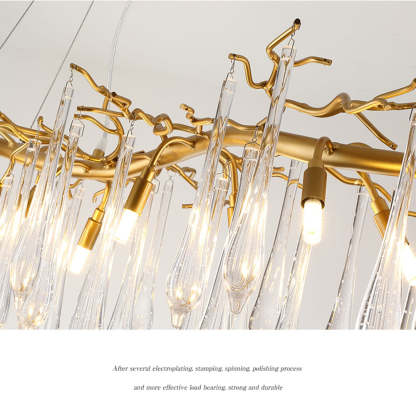 Modern Glass Teardrop Tiered Chandelier