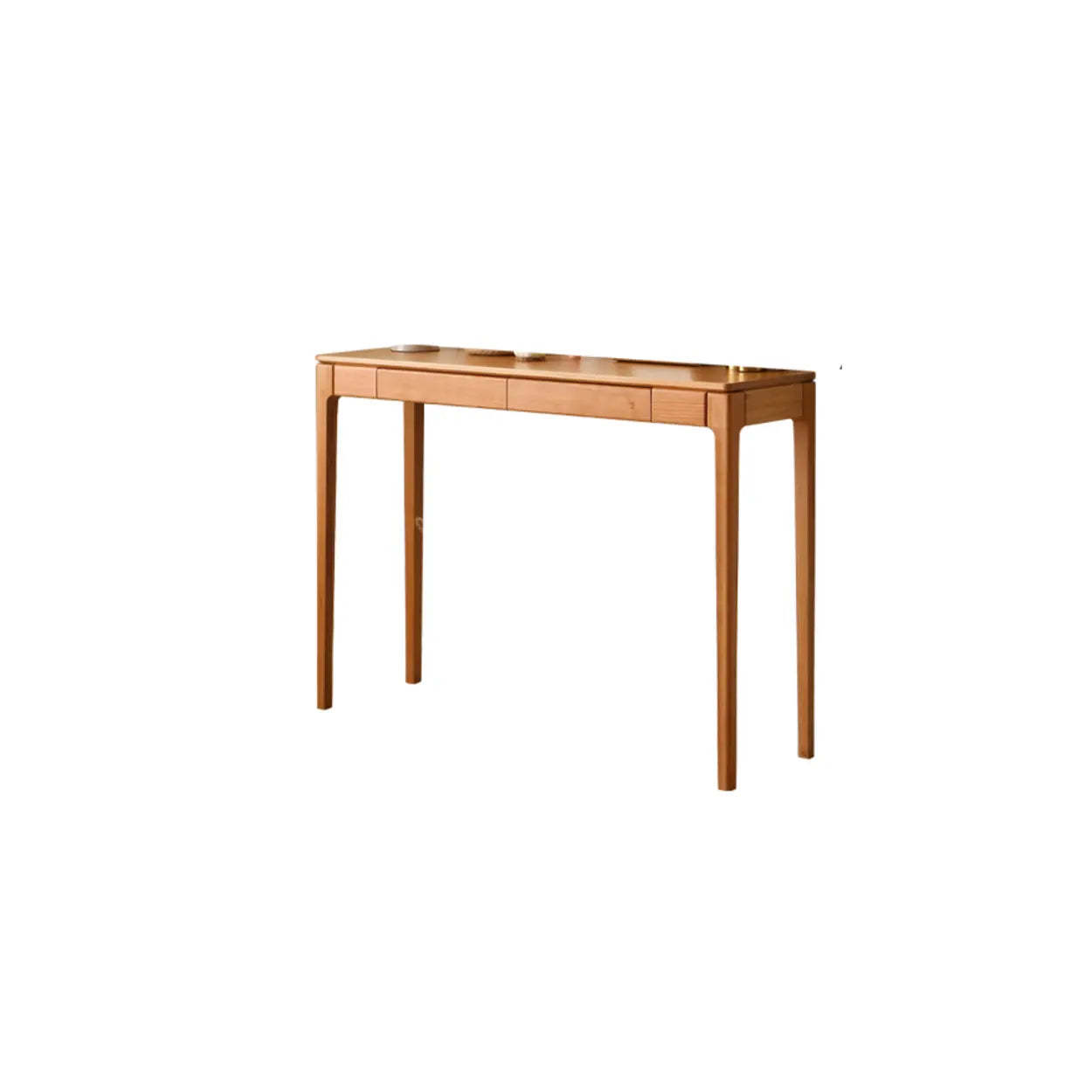 Cherry Wood Rectangular Console Table with Drawers — Cherry / Cherry
