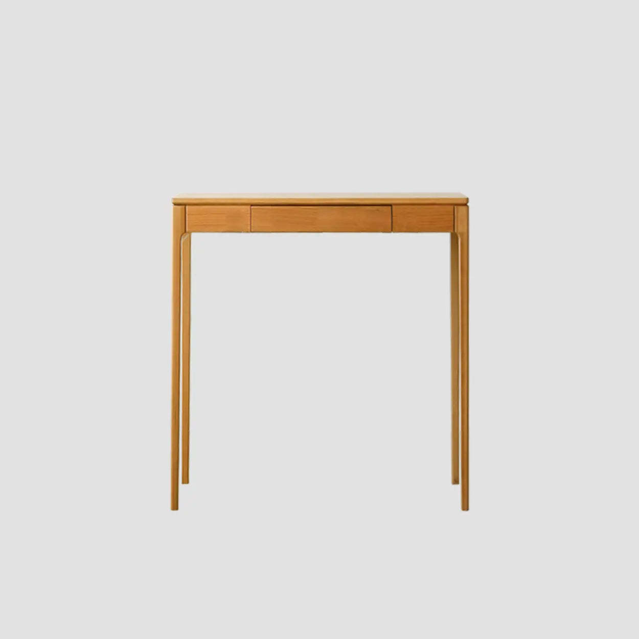 Cherry Wood Rectangular Console Table with Drawers — Natural / Oak
