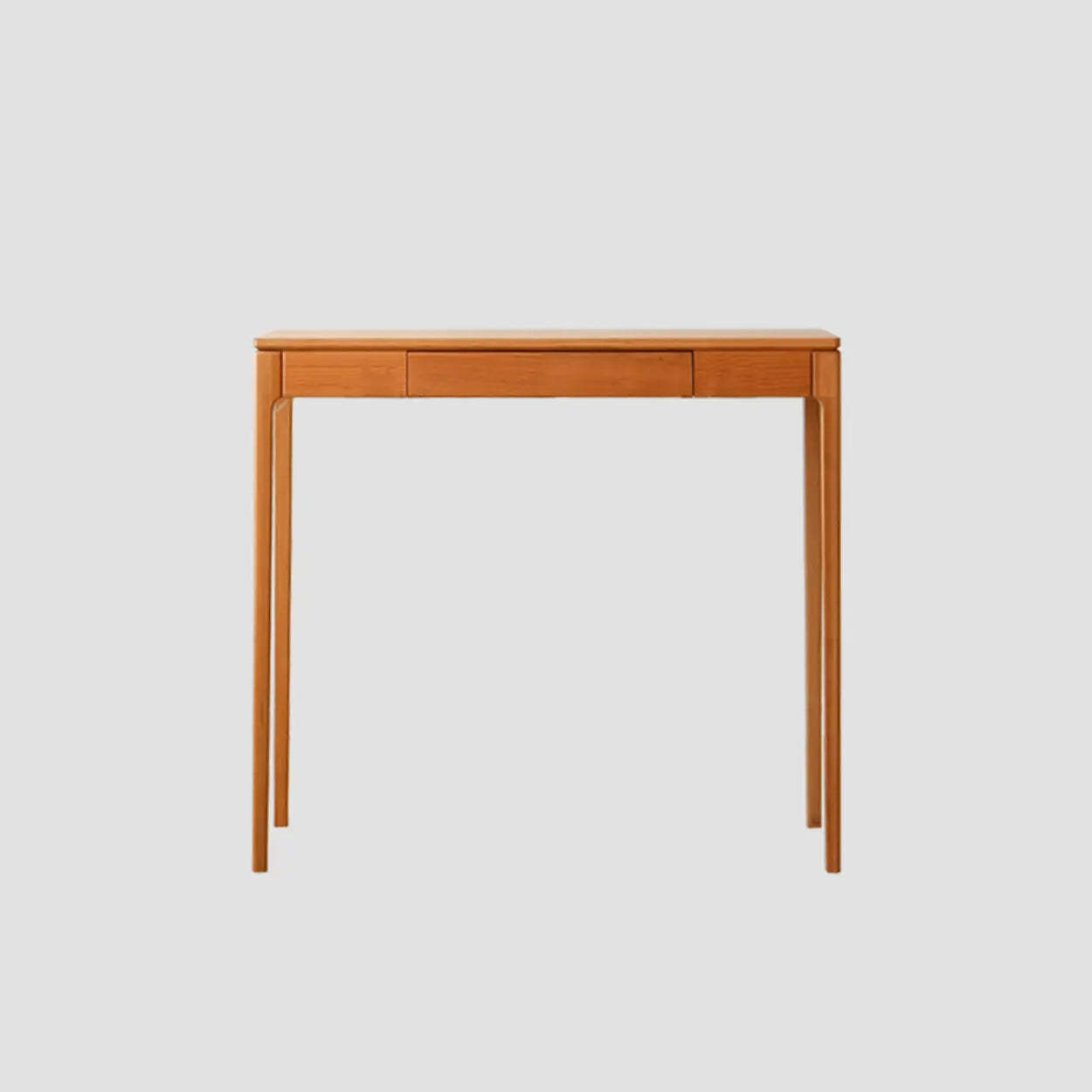 Cherry Wood Rectangular Console Table with Drawers