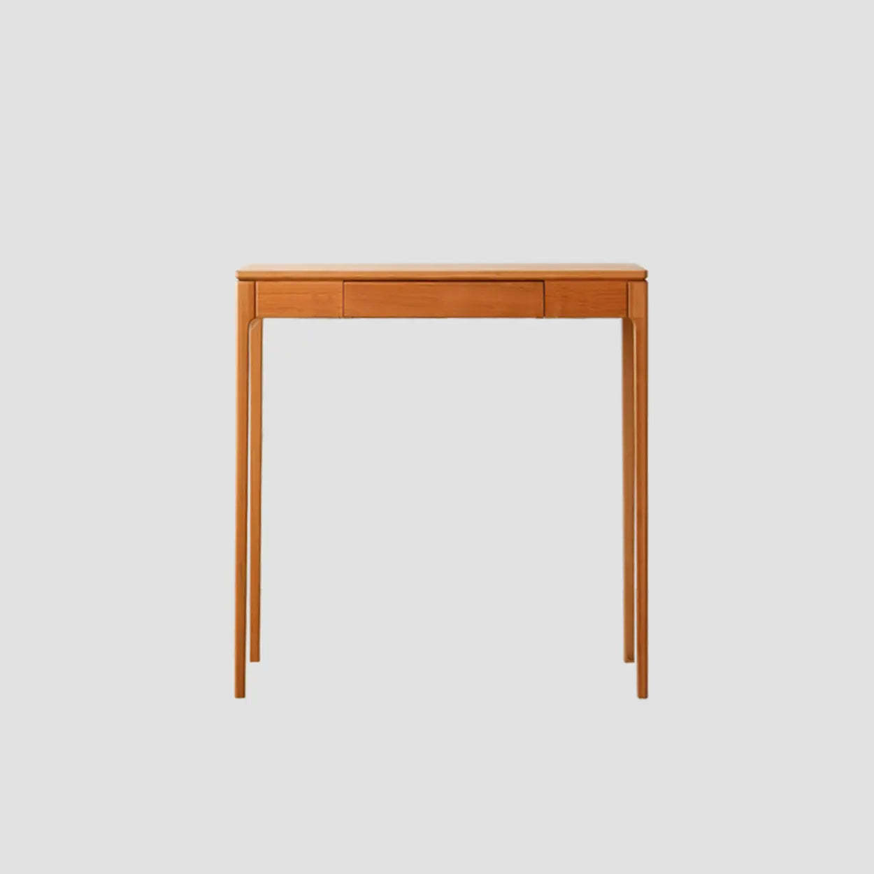 Cherry Wood Rectangular Console Table with Drawers