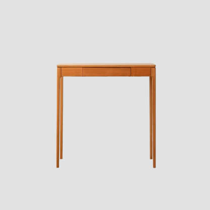 Cherry Wood Rectangular Console Table with Drawers