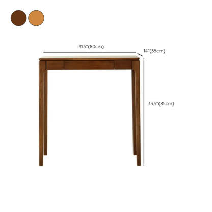 Cherry Wood Rectangular Console Table with Drawers
