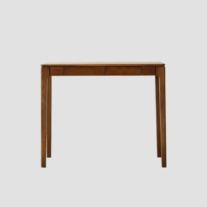 Cherry Wood Rectangular Console Table with Drawers — Cherry / Cherry
