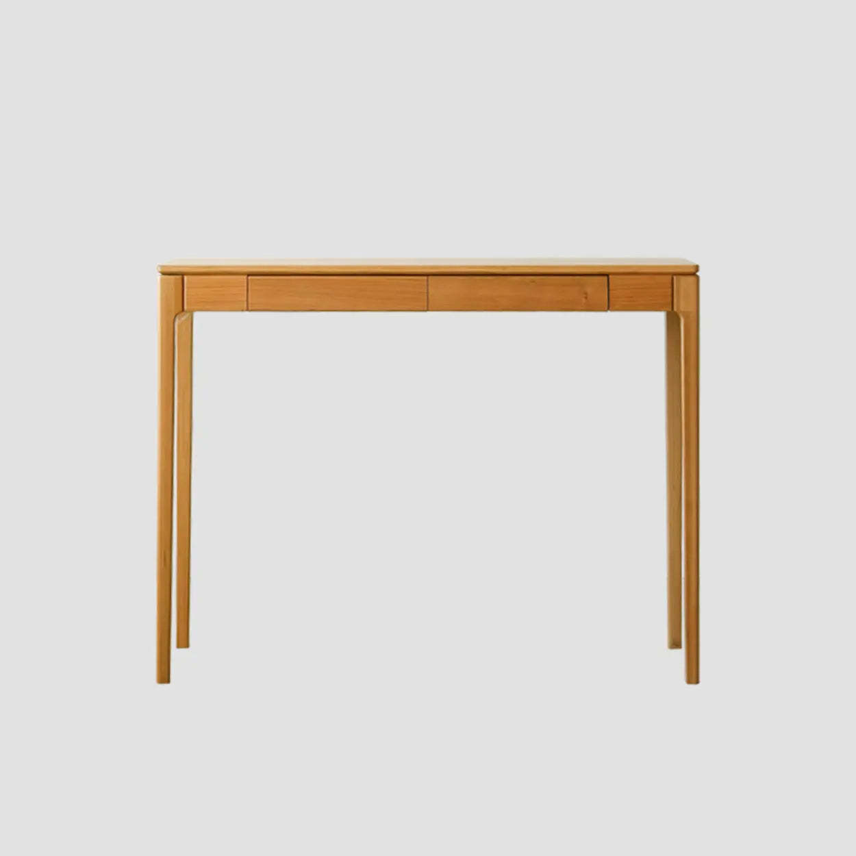 Cherry Wood Rectangular Console Table with Drawers — Nut-Brown / Oak