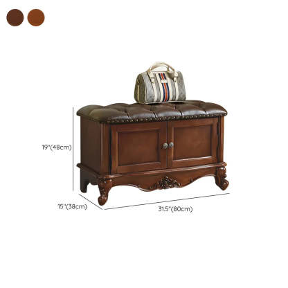 Tufted Entryway Bench with Cabinets