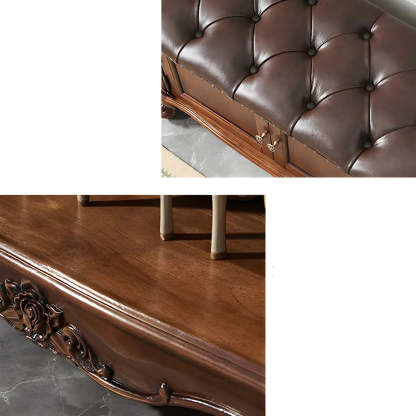 Tufted Entryway Bench with Cabinets