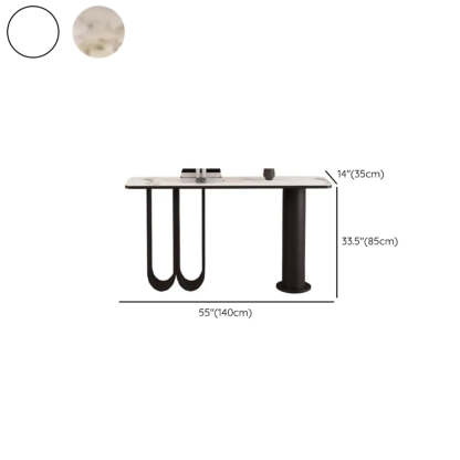 Chic Black Marble Gold Abstract Base Console