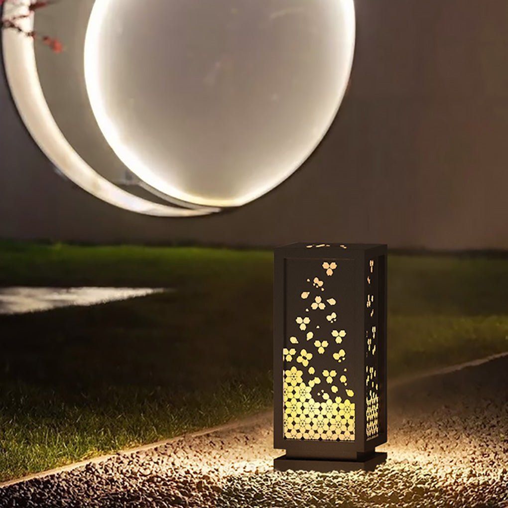 Asian Style Hollow Carved Outdoor Courtyard Waterproof Landscape Lighting Decorative Lamp-Lighom