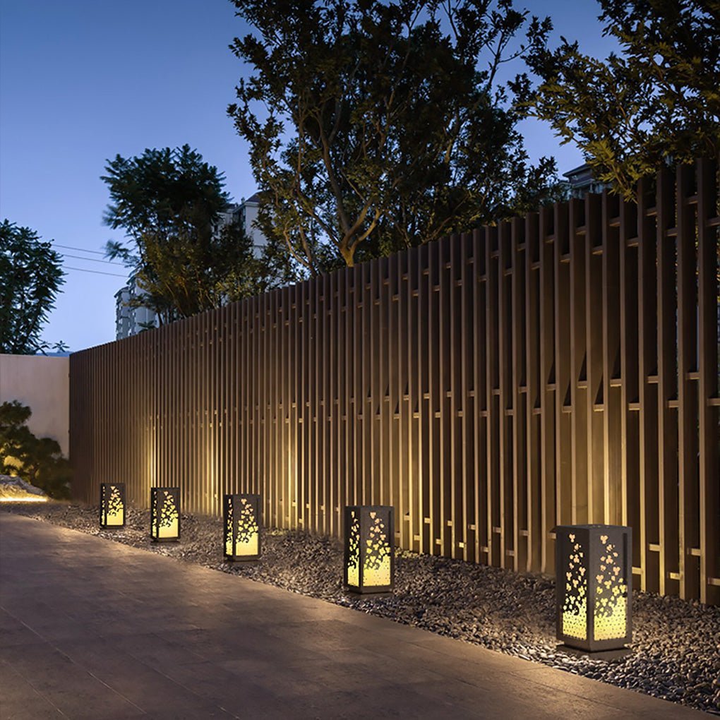 Asian Style Hollow Carved Outdoor Courtyard Waterproof Landscape Lighting Decorative Lamp-Lighom