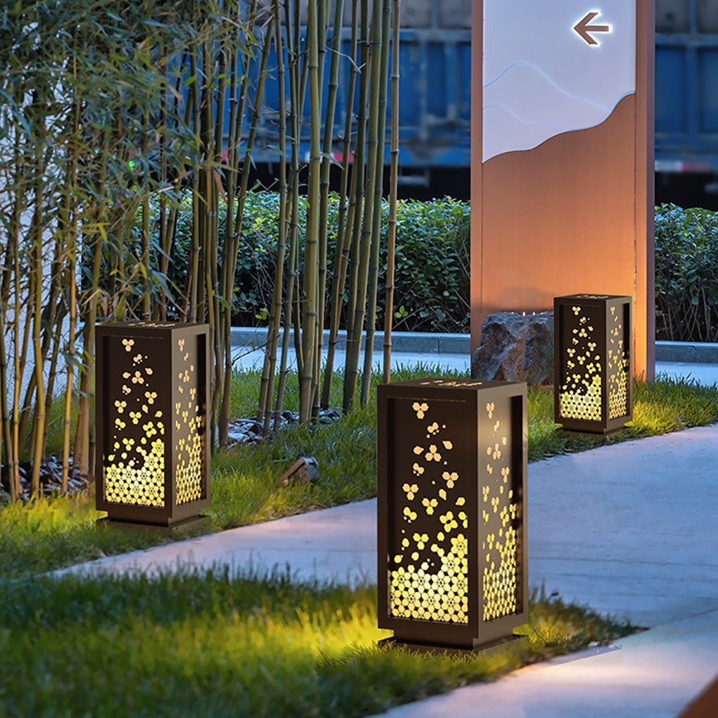 Asian Style Hollow Carved Outdoor Courtyard Waterproof Landscape Lighting Decorative Lamp-Lighom