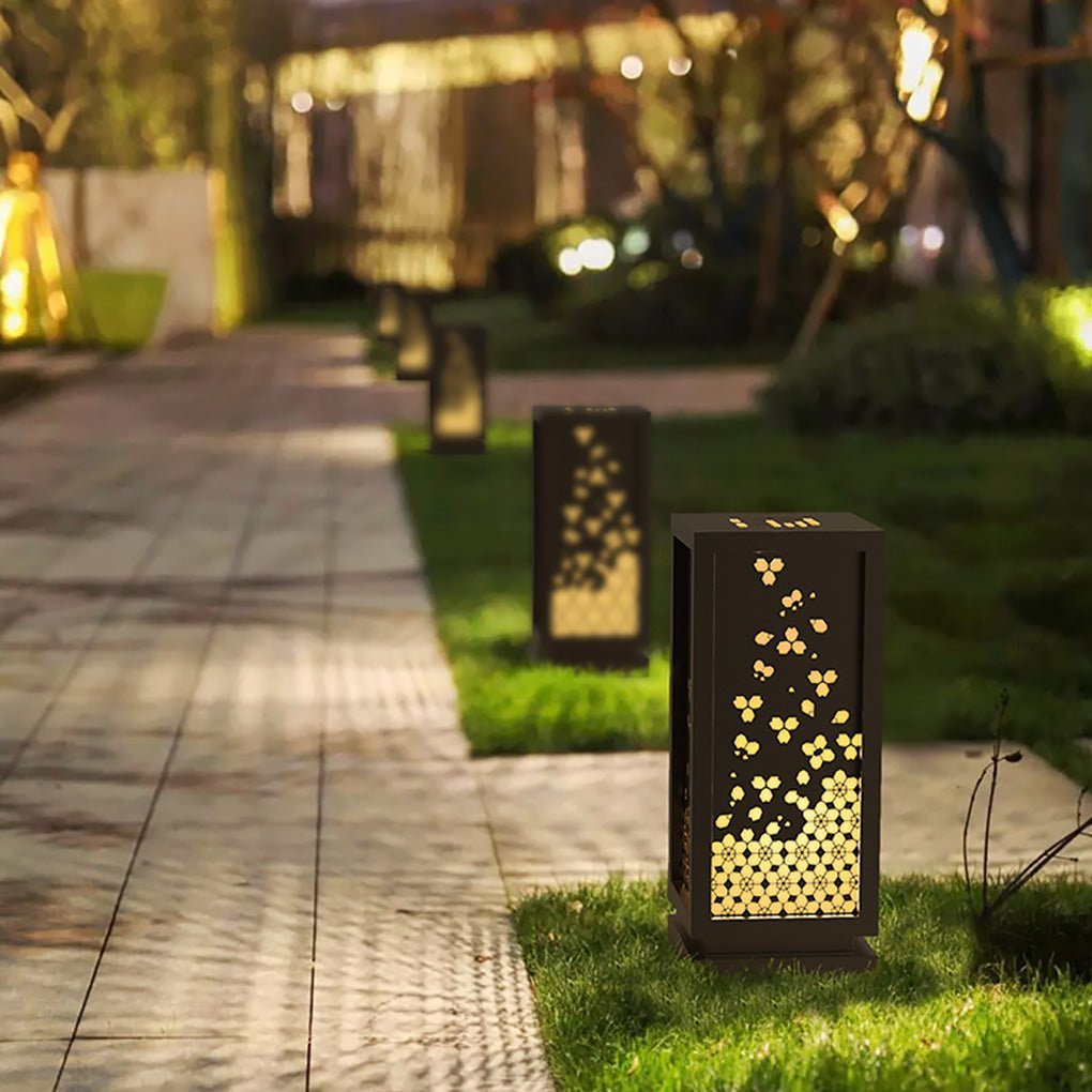 Asian Style Hollow Carved Outdoor Courtyard Waterproof Landscape Lighting Decorative Lamp-Lighom