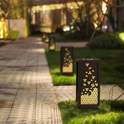 Asian Style Hollow Carved Outdoor Courtyard Waterproof Landscape Lighting Decorative Lamp-Lighom