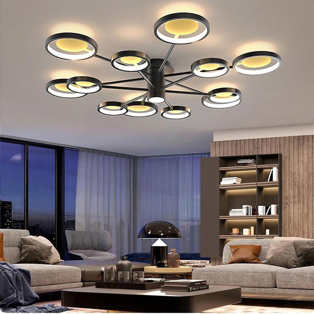 Mid-Century Modern Multi-Circle Industrial LED Flush Mount
