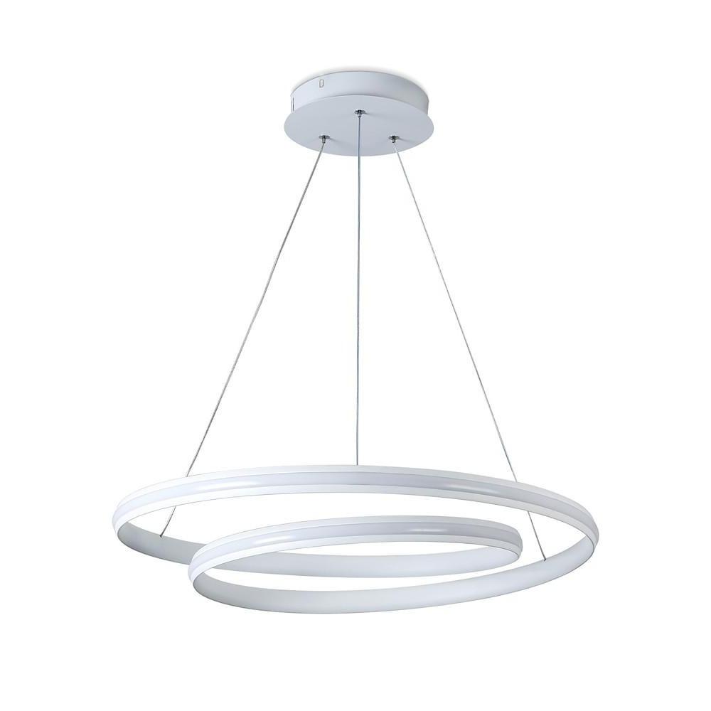 18'' Spiral-shaped LED Dimmable White Modern Adjustable Pendant Lights-Lighom
