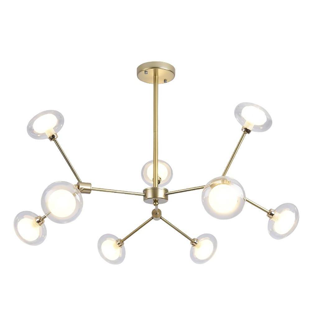 9-light Glass LED Nordic Sputnik Chandeliers Hanging Ceiling Lights-Lighom