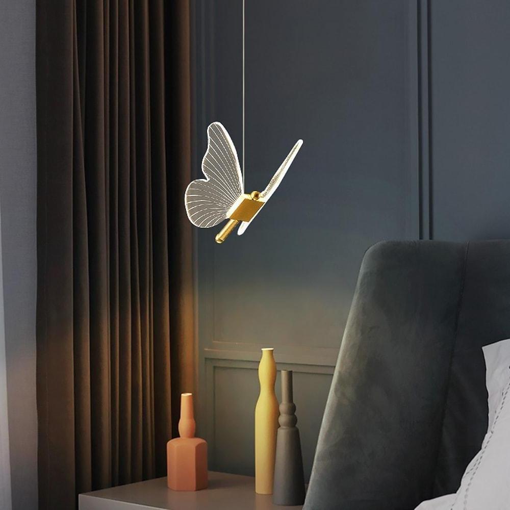 Butterfly island synthetic pendant lighting for hallway — Warm White (3000K) / 1-Light / Set of 2