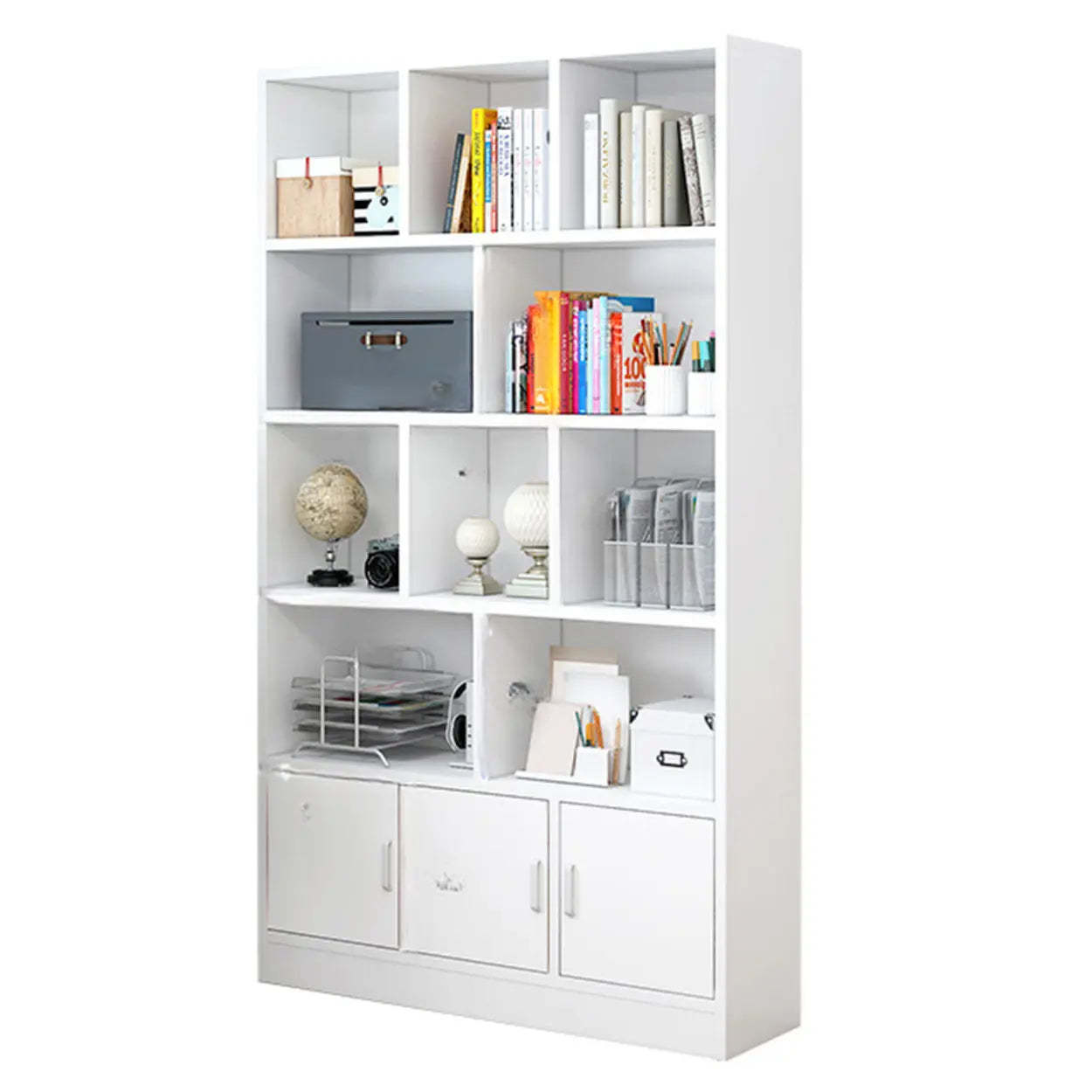 Classic Brown 5-Shelf Oak-Finish Tall Bookcase — Maple / 2