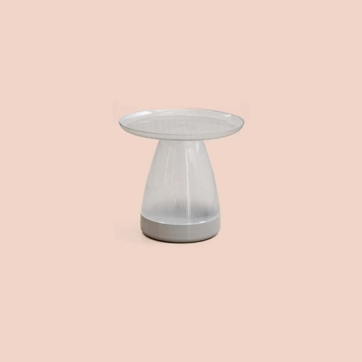 Classic Clear Acrylic Round Side Table with Stump Base — Grey