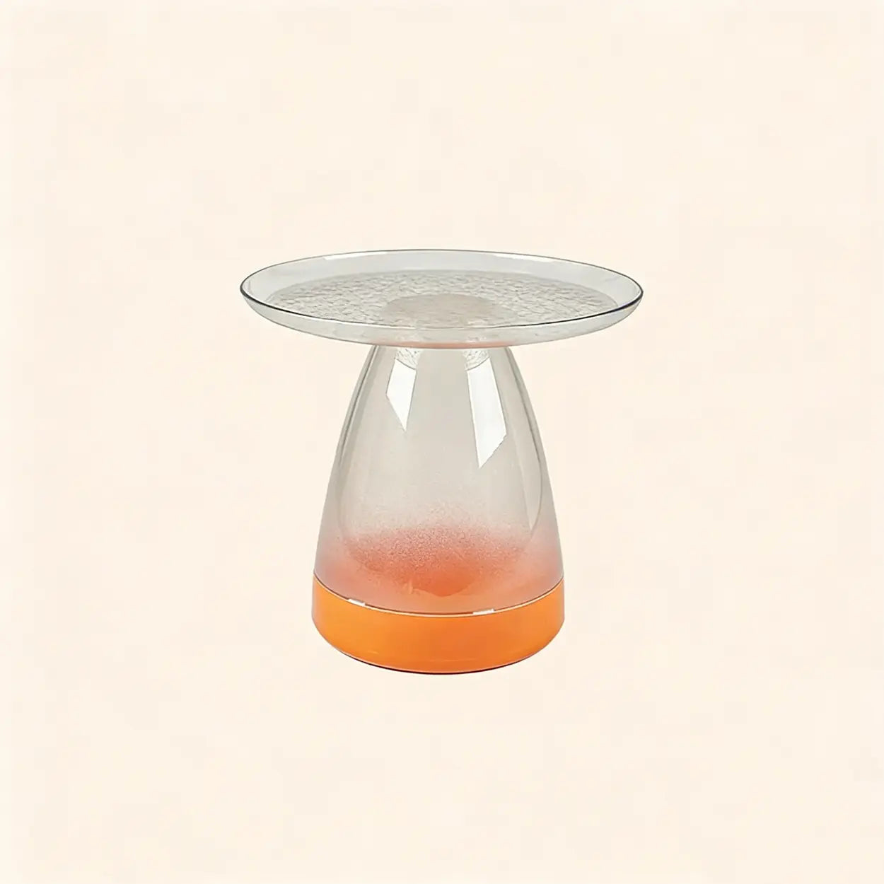 Classic Clear Acrylic Round Side Table with Stump Base