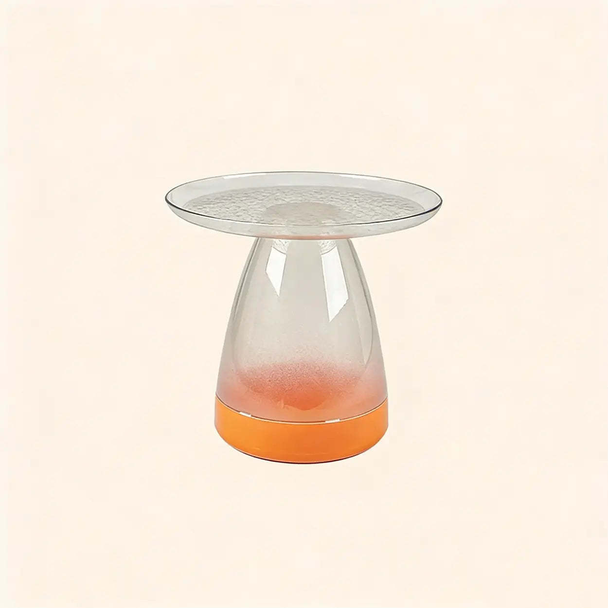 Classic Clear Acrylic Round Side Table with Stump Base