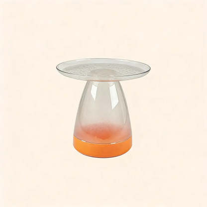 Classic Clear Acrylic Round Side Table with Stump Base