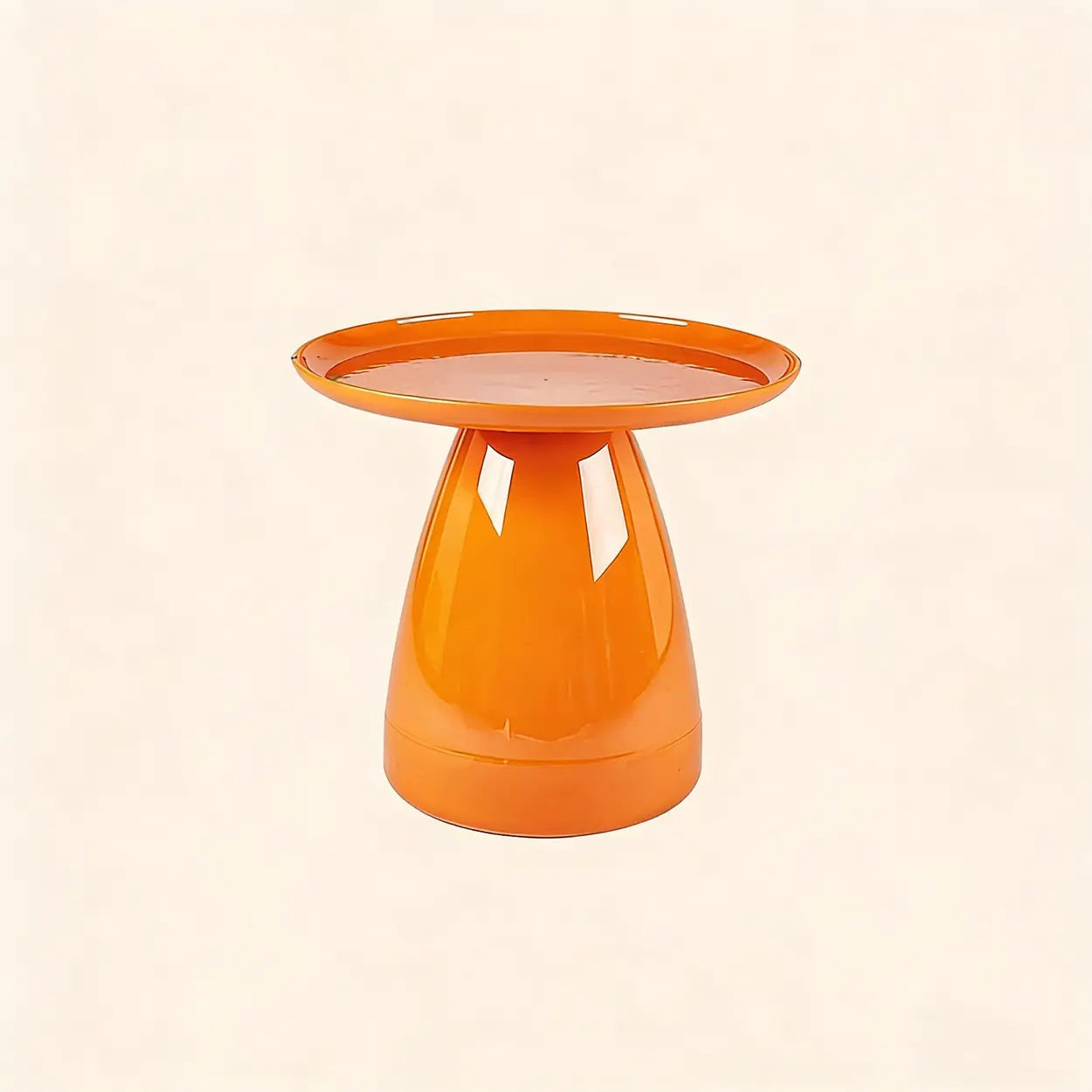 Classic Clear Acrylic Round Side Table with Stump Base