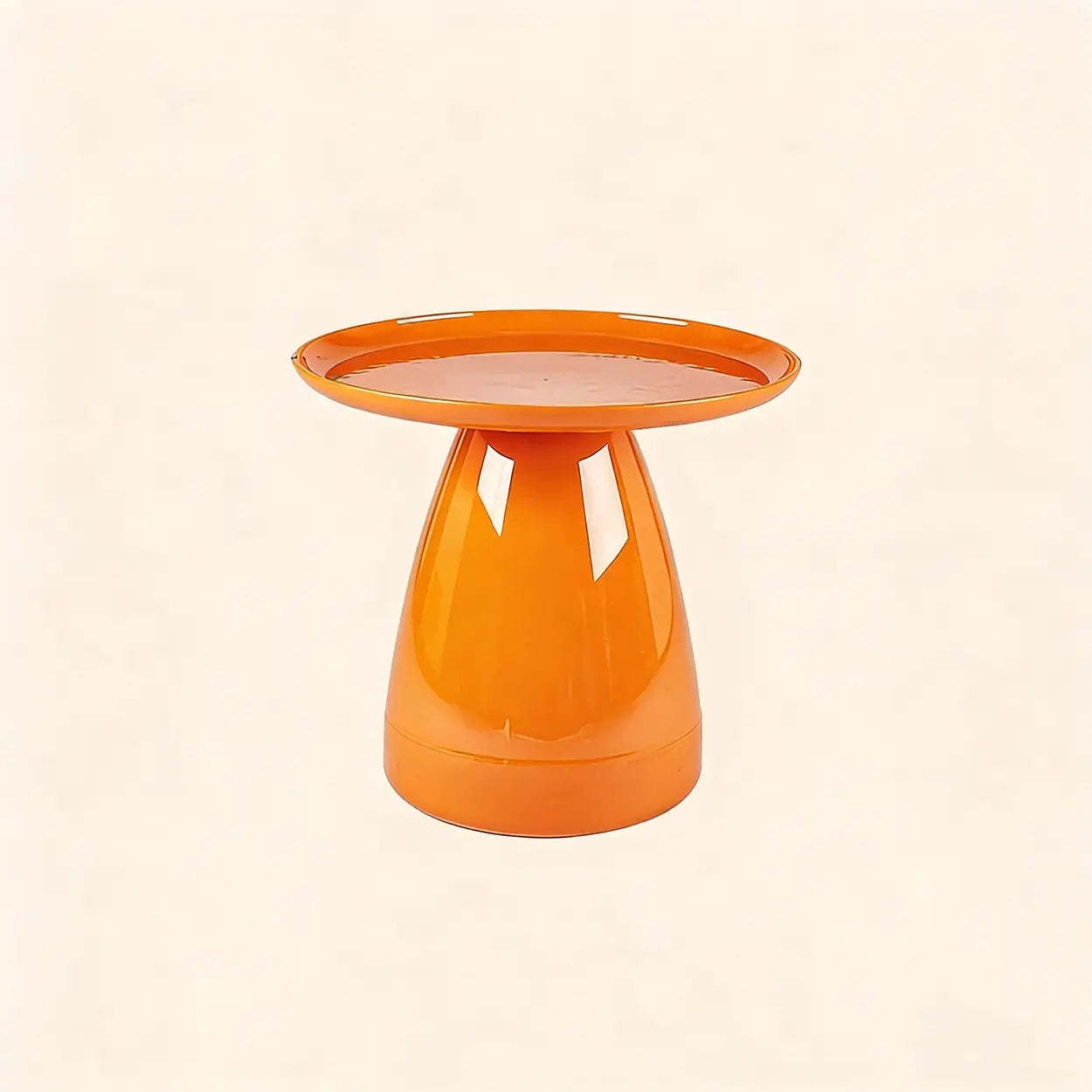 Classic Clear Acrylic Round Side Table with Stump Base
