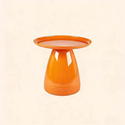 Classic Clear Acrylic Round Side Table with Stump Base