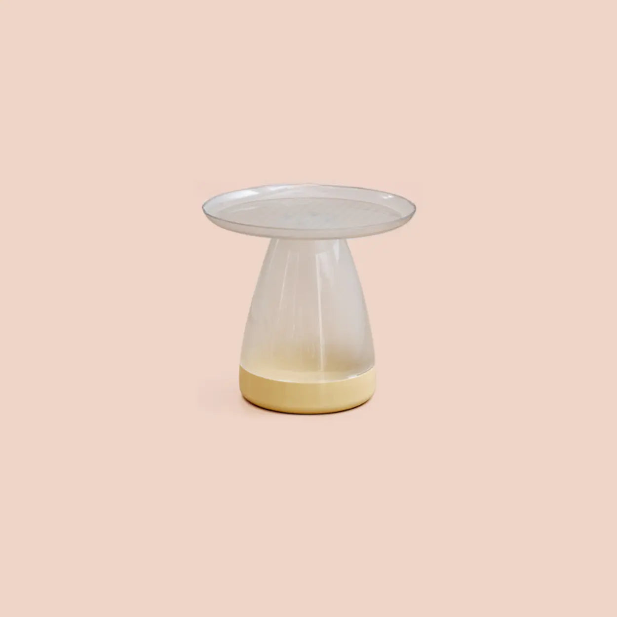 Classic Clear Acrylic Round Side Table with Stump Base